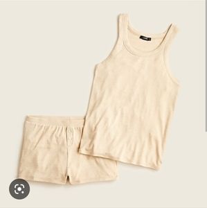 J CREW Ribbed eco dreamiest pajama tank set M CREAM/OATMEAL